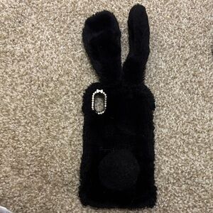 Black Furry Bunny iPhone Case